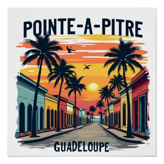 Poster Pointe-à-Pitre Guadeloupe Sunset | Poster (Devant)