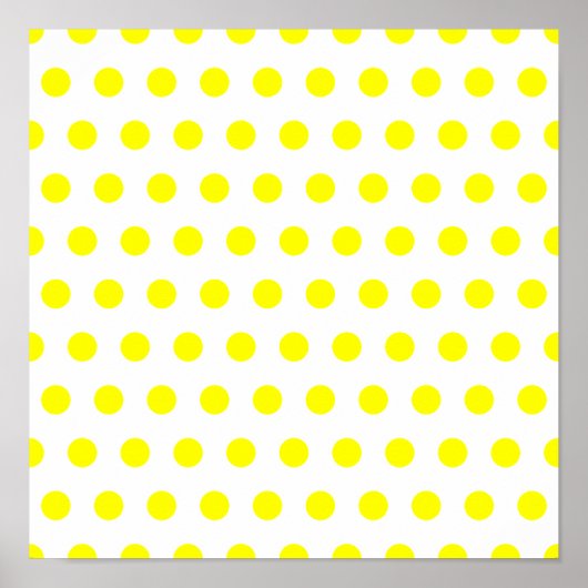 Poster Pointe Polka blanche et jaune (Devant)