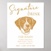 Poster Pointer Dog Mariage personnalisé signature boisson (Devant)