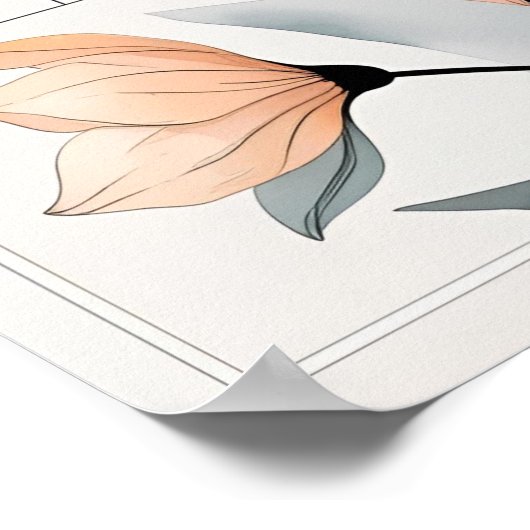 Poster Pointer pétales et lignes OEuvre murale (Coin)