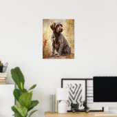 Poster Pointeur à poils durs Griffon Dog Art Imprimer Pos (Bureau à domicile)