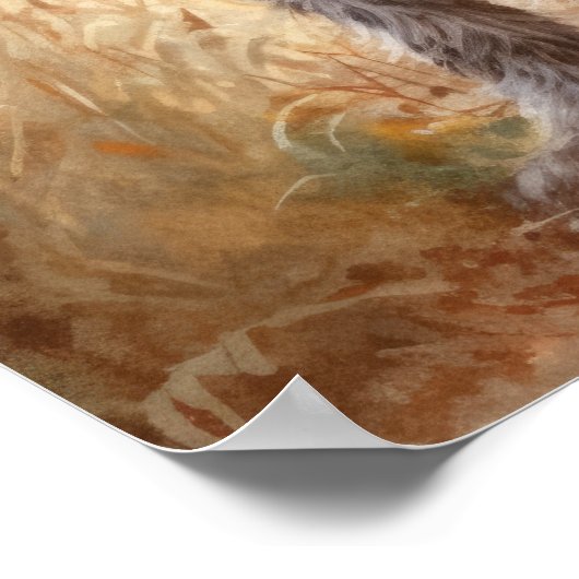 Poster Pointeur à poils durs Griffon Dog Art Imprimer Pos (Coin)