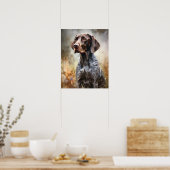 Poster Pointeur allemand Pointer Dog Art Imprimer Pointeu (Cuisine)