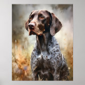 Poster Pointeur allemand Pointer Dog Art Imprimer Pointeu (Devant)