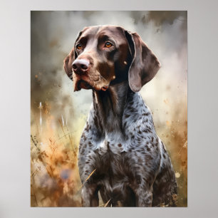 Poster Pointeur allemand Pointer Dog Art Imprimer Pointeu