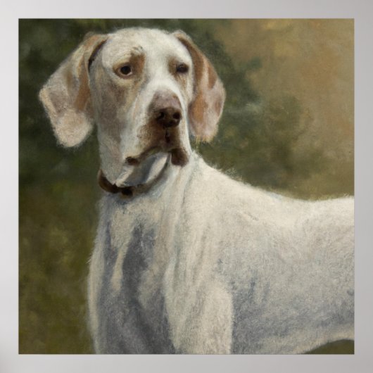 Poster Pointeur Ariège - Portrait de chien (Devant)
