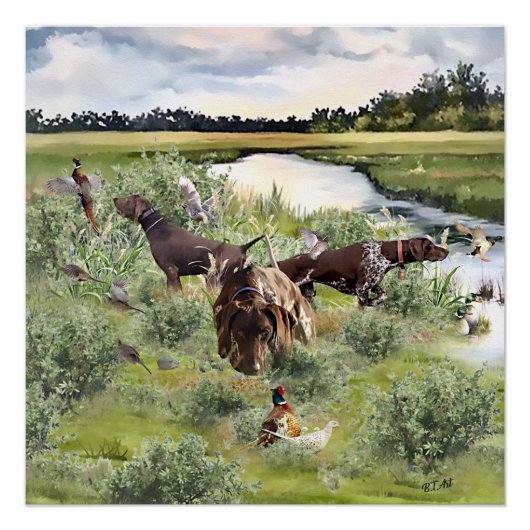 Poster Pointeur court allemand (Devant)