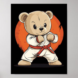 Poster Pointez Votre Style Avec Ce Karate Bear Design