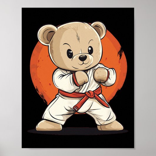 Poster Pointez Votre Style Avec Ce Karate Bear Design (Devant)