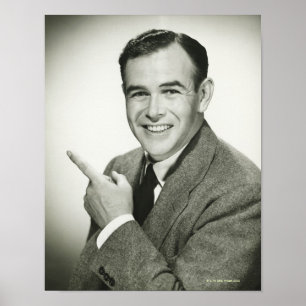 Poster Pointing homme d'affaires