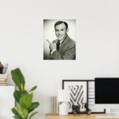 Poster Pointing homme d'affaires (Bureau à domicile)