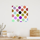 Poster Points Colorés Brown Et Verts (Cuisine)