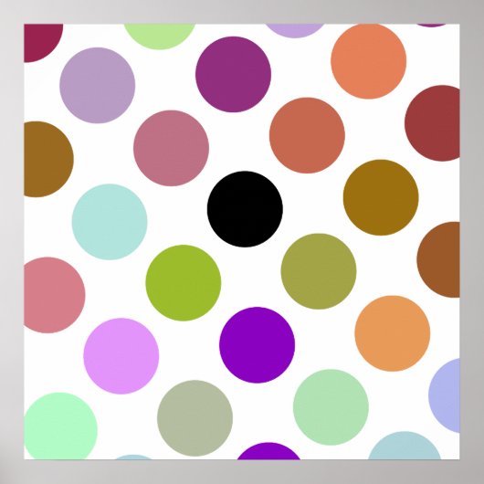 Poster Points Colorés Brown Et Verts (Devant)