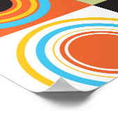 Poster Points colorés, cercles, rayures arrière - plan. (Coin)
