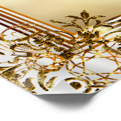 Poster Points Confetti Blanc & Or - Ajouter votre photo (Coin)