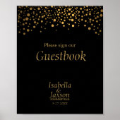 Poster Points Confetti Foil Noir et Or (Devant)