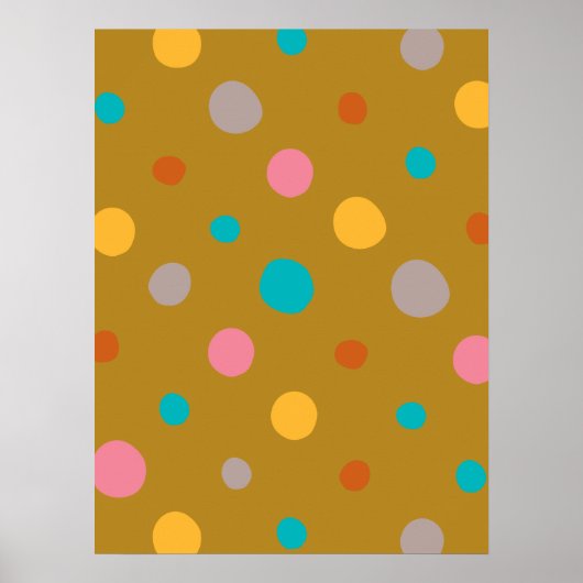 Poster Points d'aquarelle multicolore 4 (Devant)