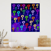 Poster Points d'interrogation arc-en-ciel (Cuisine)