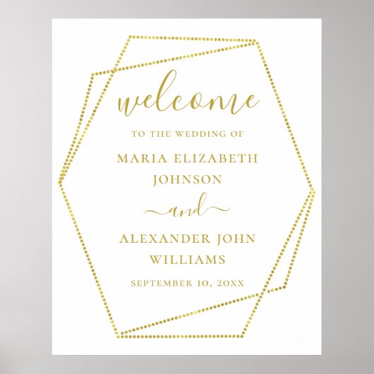 Poster Points géométriques. Simple bienvenue de mariage (Devant)