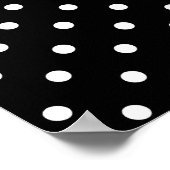 Poster Points noirs mignons Rose rose Chevron Bow et nom (Coin)