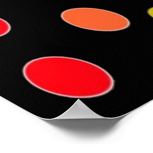 Poster Points Rainbow Candy sur noir (Coin)