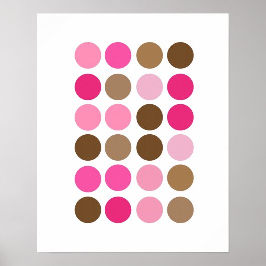 Poster Points roses et Brown Art moderne Motif Abstrait (Devant)