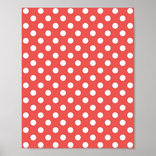 Poster Points rouges et blancs (Devant)