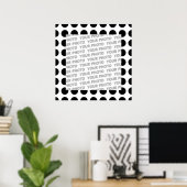 Poster Points sans couture motif noir + votre dos (Bureau à domicile)