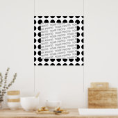 Poster Points sans couture motif noir + votre dos (Cuisine)