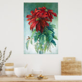 Poster Pointsettias Aquarelle Art (Cuisine)