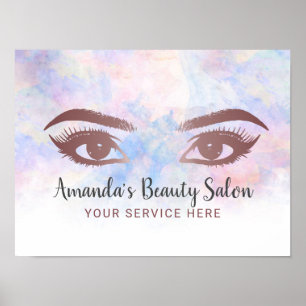 Poster Poireaux & Brosses Salon Maquillage Artiste Aquare