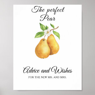 Poster Poires - Conseils et Vœux pour les Nouveaux Mariés