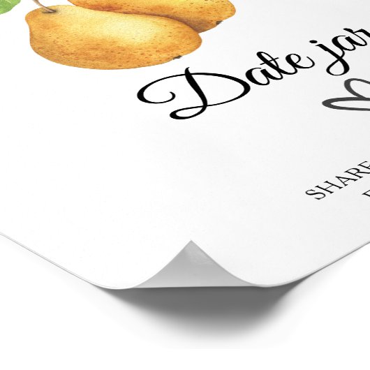 Poster poires d'aquarelle douche nuptiale idées de nuit (Coin)