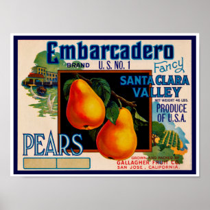 Poster Poires de fantaisie d'Embarcadero Santa Clara