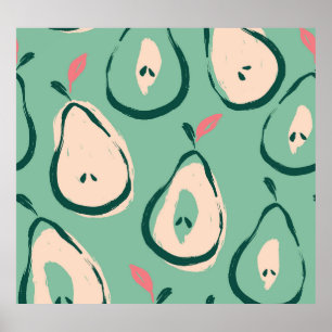 Poster Poires d'été : motif de fruits frais.