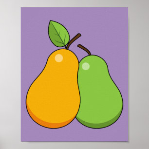 Poster Poires jaunes et vertes