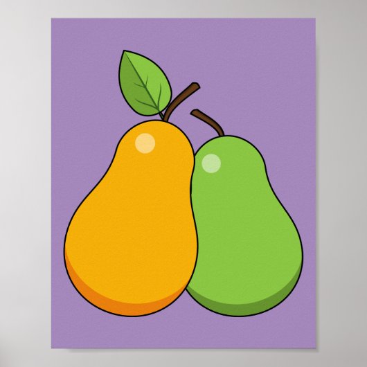 Poster Poires jaunes et vertes (Devant)
