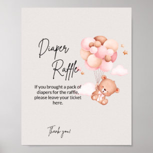 Poster Poirier rose et ballons Déchets Raffle