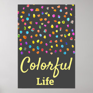 Poster Pois aquarelle boho pop art