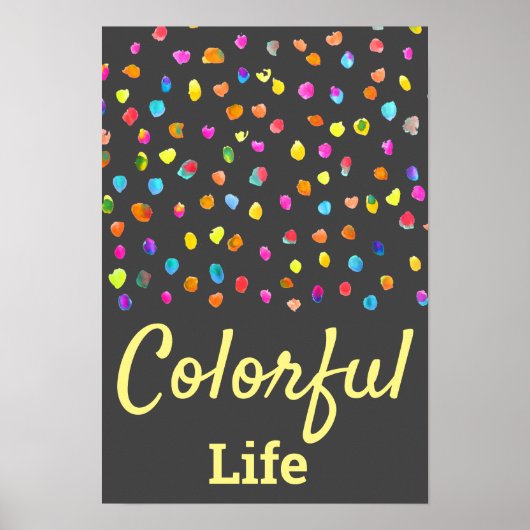 Poster Pois aquarelle boho pop art (Devant)