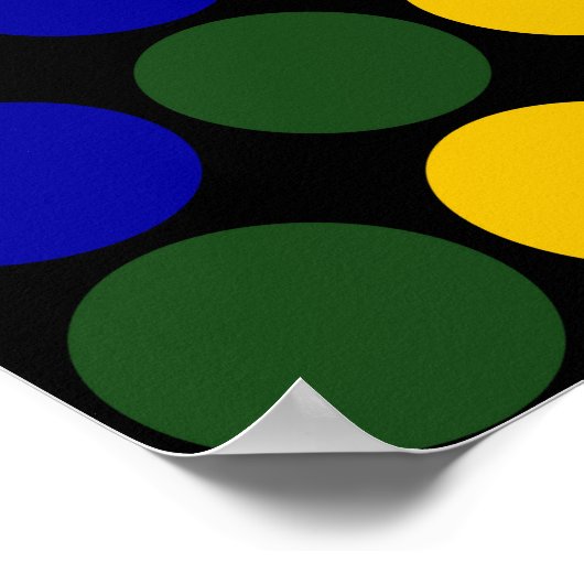 Poster Pois arc-en-ciel en noir (Coin)