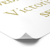 Poster Pois blanc et or moderne Accueil Mariage (Coin)