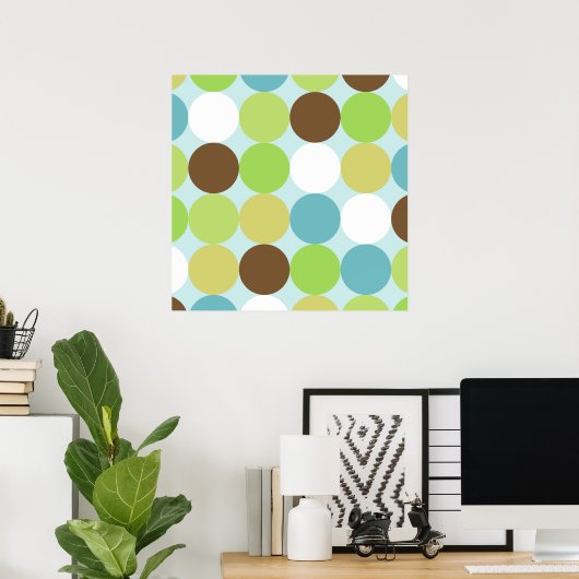 Poster pois bleu Brown (Bureau à domicile)