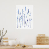 Poster pois bleu marine feuilles herbe herbe graine arts (Cuisine)