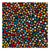 Poster Pois colorés sur Arrière - plan foncé (Devant)