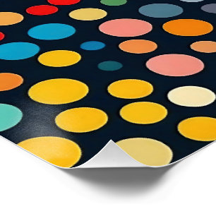 Poster Pois colorés sur Arrière - plan foncé