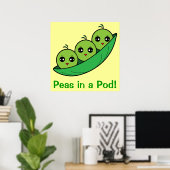 Poster Pois dans un pois (Bureau à domicile)