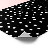 Poster Pois d'aquarelle noir rose (Coin)