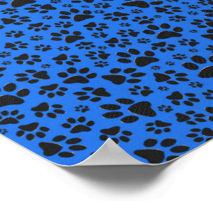 Poster Pois de chien noir et blanc Pointe Polka sur le bl
