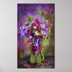 Poster Pois doux dans l'affiche/copie d'art de vase à